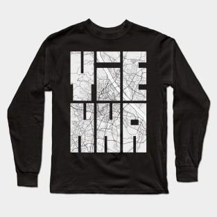 Vienna, Austria City Map Typography - Light Long Sleeve T-Shirt